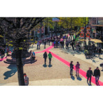 Dalles géantes et moquette de protection des sols