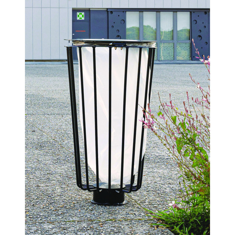 Corbeille urbaine en acier ALDRO