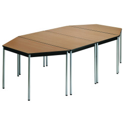 Exemple composé de 2 tables rectangulaires + 2 tables trapèze.