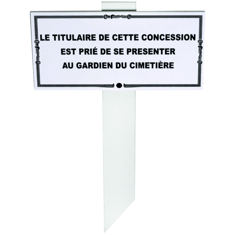 Plaque sur piquet transparent