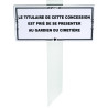 Plaque sur piquet transparent