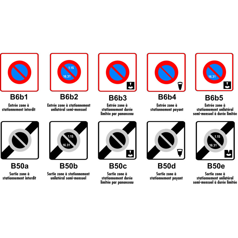 Panneau de stationnement carré TYPE B