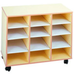 Meuble scolaire mobile à cases
