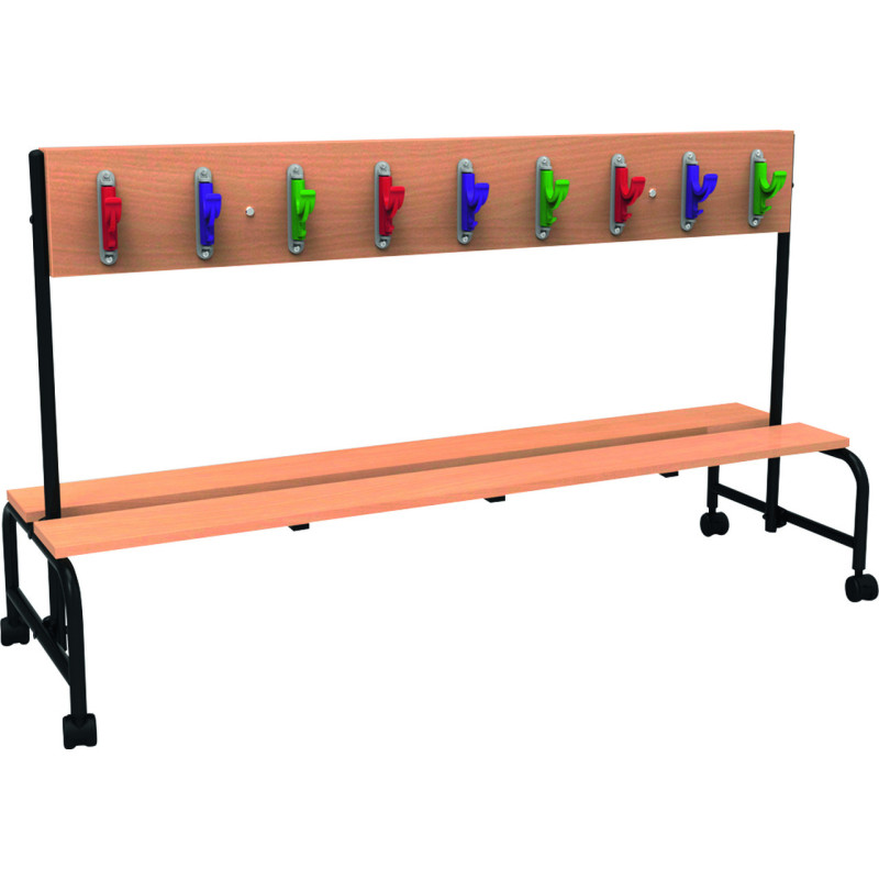 Vestiaire scolaire sur banc mobile