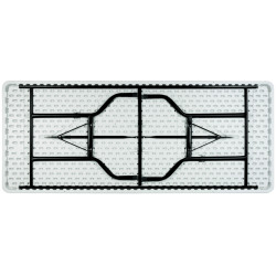 10 tables POLYETHYLENE BLANC pliantes + 1 chariot