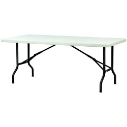 10 tables POLYETHYLENE BLANC pliantes + 1 chariot