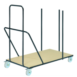 10 tables POLYETHYLENE BLANC pliantes + 1 chariot