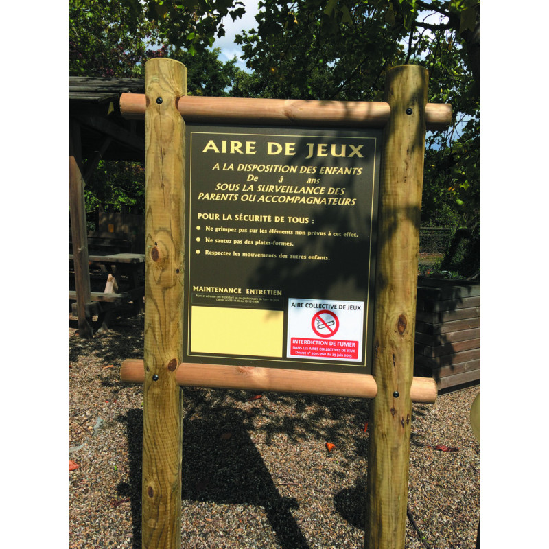 Panneau information aire de jeux BOIS