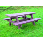 Offre Challenger : Table pique-nique plastique recyclé CITRONNELLE + Corbeille VIORNE