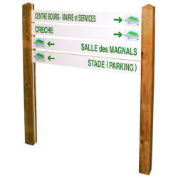 Signalétique bi-mât LATTE ALUMINIUM