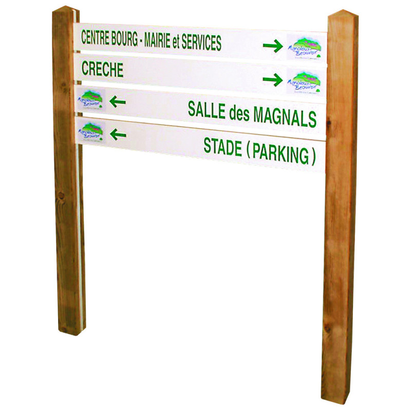 Signalétique bi-mât LATTE ALUMINIUM