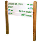 Signalétique bi-mât LATTE ALUMINIUM