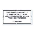 Plaque de concession cimetière