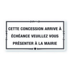 Plaque de concession cimetière