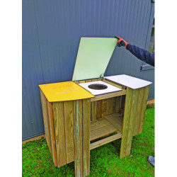 Corbeille en bois tri sélectif DISA