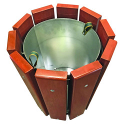 Option seau pour Corbeille extérieure ronde bois