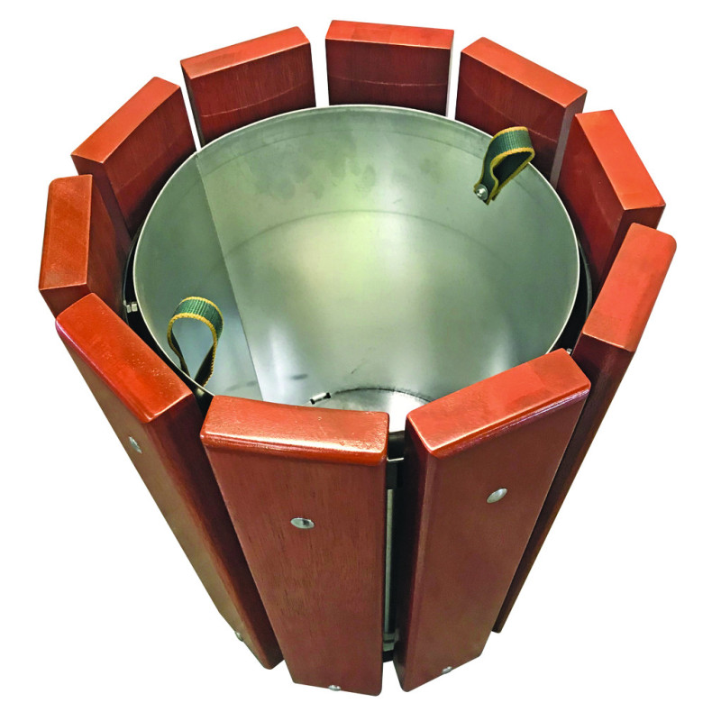 Option seau pour Corbeille extérieure ronde bois