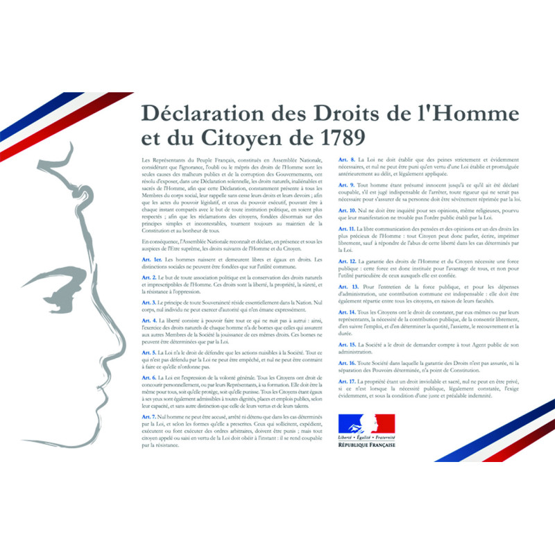 Plaque intérieure Déclaration des droits de l'homme
