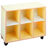 Meuble scolaire mobile à cases