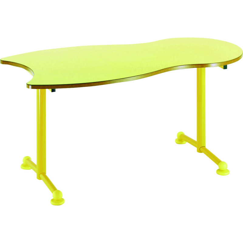 Abeille : table forme curviligne sur base rectangle