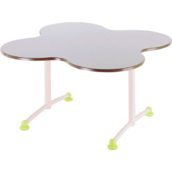 Fleur : table forme curviligne sur base ronde.