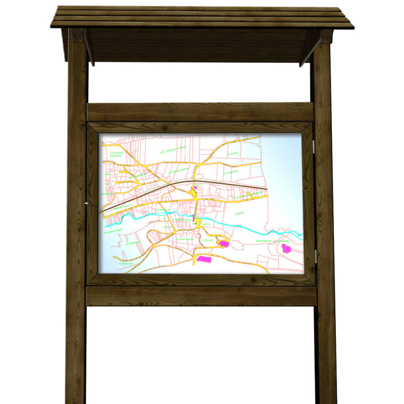 Panneau d'information extérieur BOIS