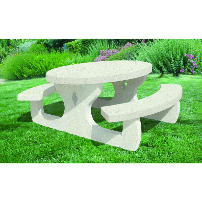 Table d'extérieur en béton SERPOLET