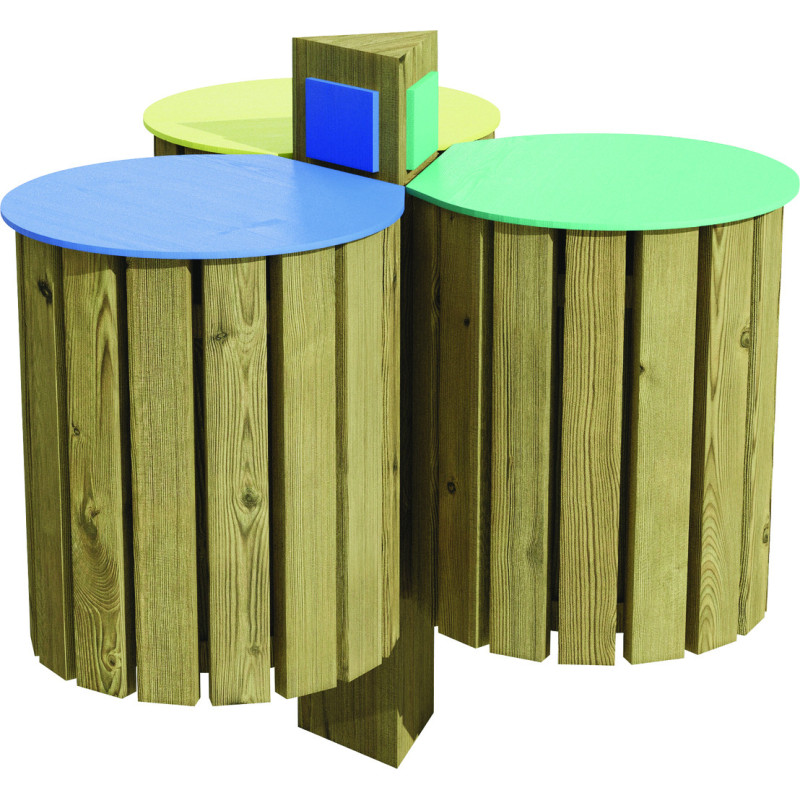 Option Lot de 3 couvercles pour Corbeille urbaine ALPINUM