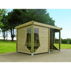 Option Paroi coupe vent pour Abri en bois BAIE