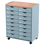 Desserte à tiroirs pour bureau