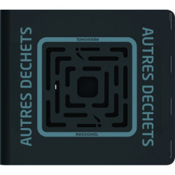 Déchets + cendrier - gris RAL 7011