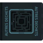 Déchets + cendrier - gris RAL 7011