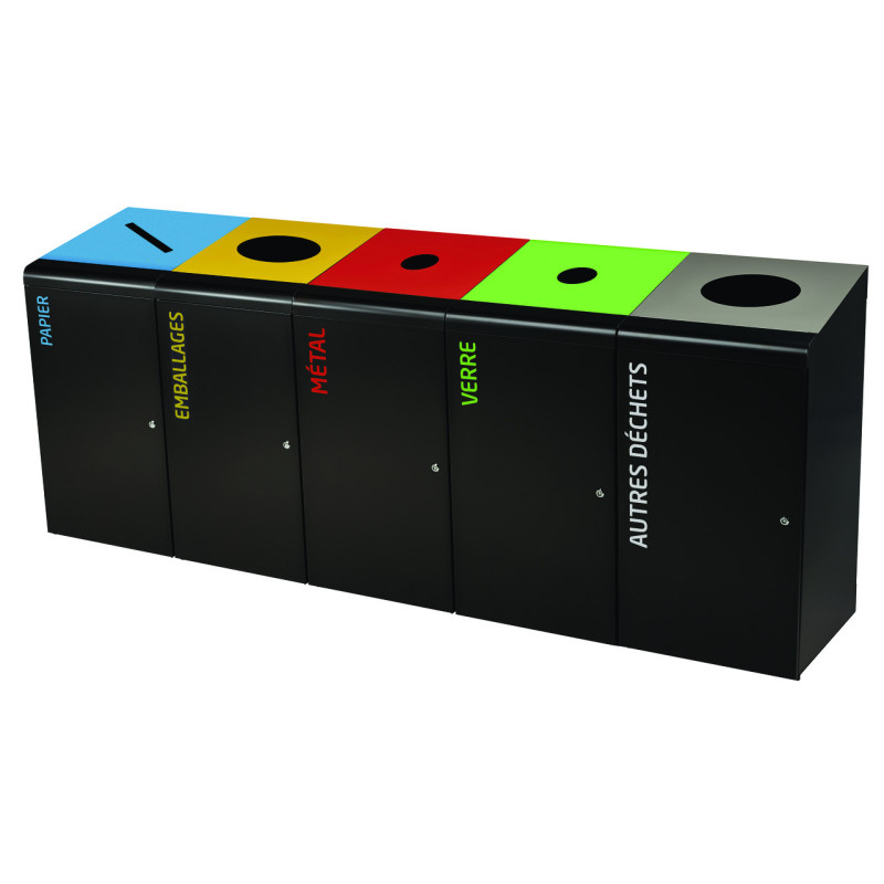 Poubelle tri sélectif acier LILAS