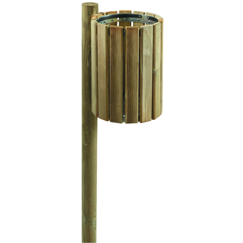 Option Poteau bois pour Corbeille FOUGERE