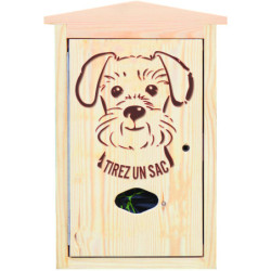 Distributeur sacs canins en bois MILOU