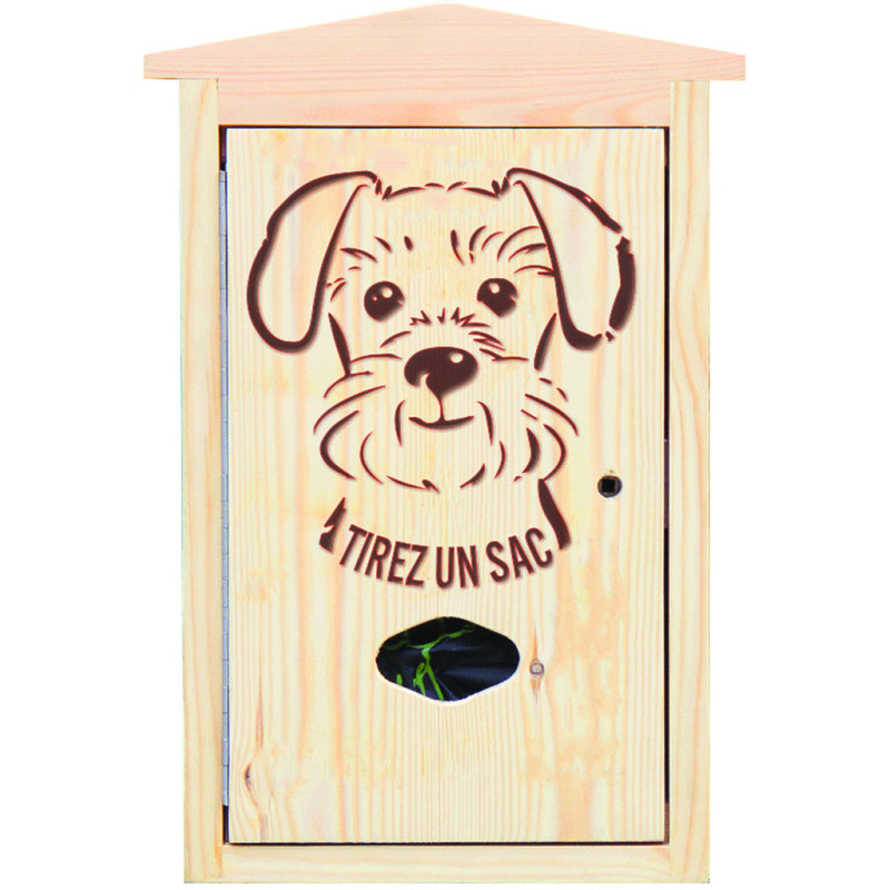 Distributeur sacs canins en bois MILOU